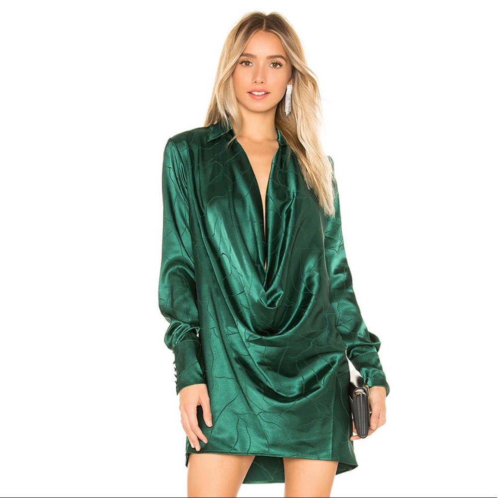 L’Academie The Terri Mini Dress - Rainforest Green